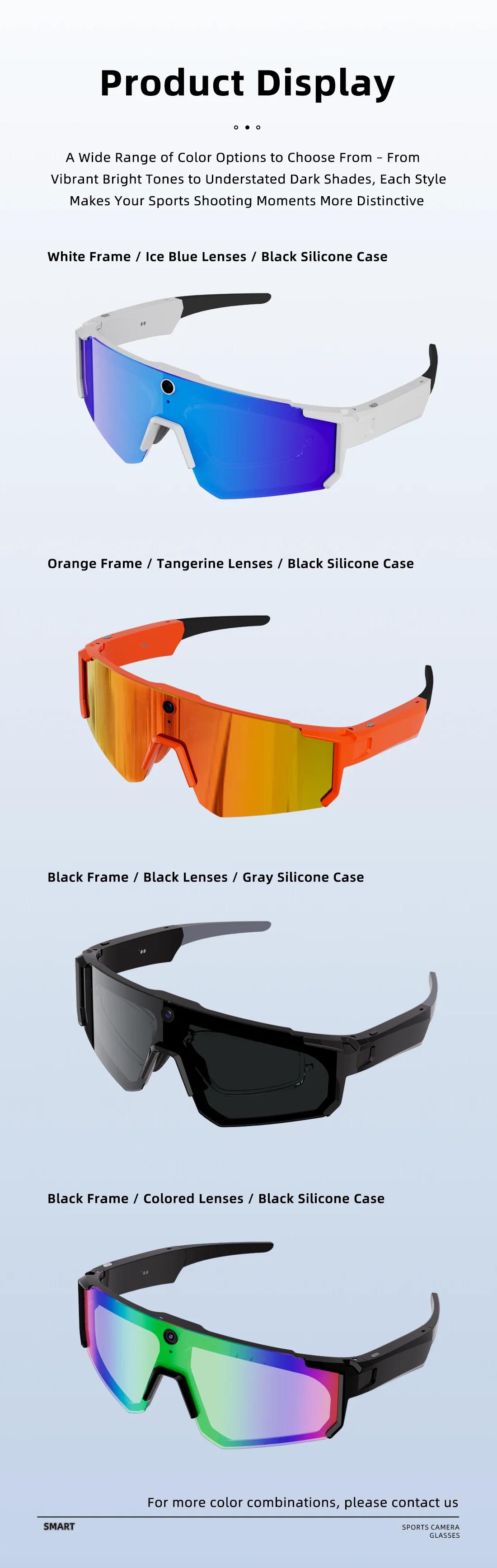 CoolWiz WiFi smart 8MP camera glasses for men, 1080p HD video recording, 32GB storage, polarized sunglasses with AI voice dialogue translation, suitable for sports and outdoor daily use - gallery