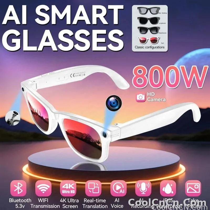 CoolWiz Camera HD Pixel 800W New 32GB Smart Glasses for Women — Photo Capture & Video Recording, AI Translation, Waterproof AI Glasses for Men, suitable for outdoor sports and daily use - detail