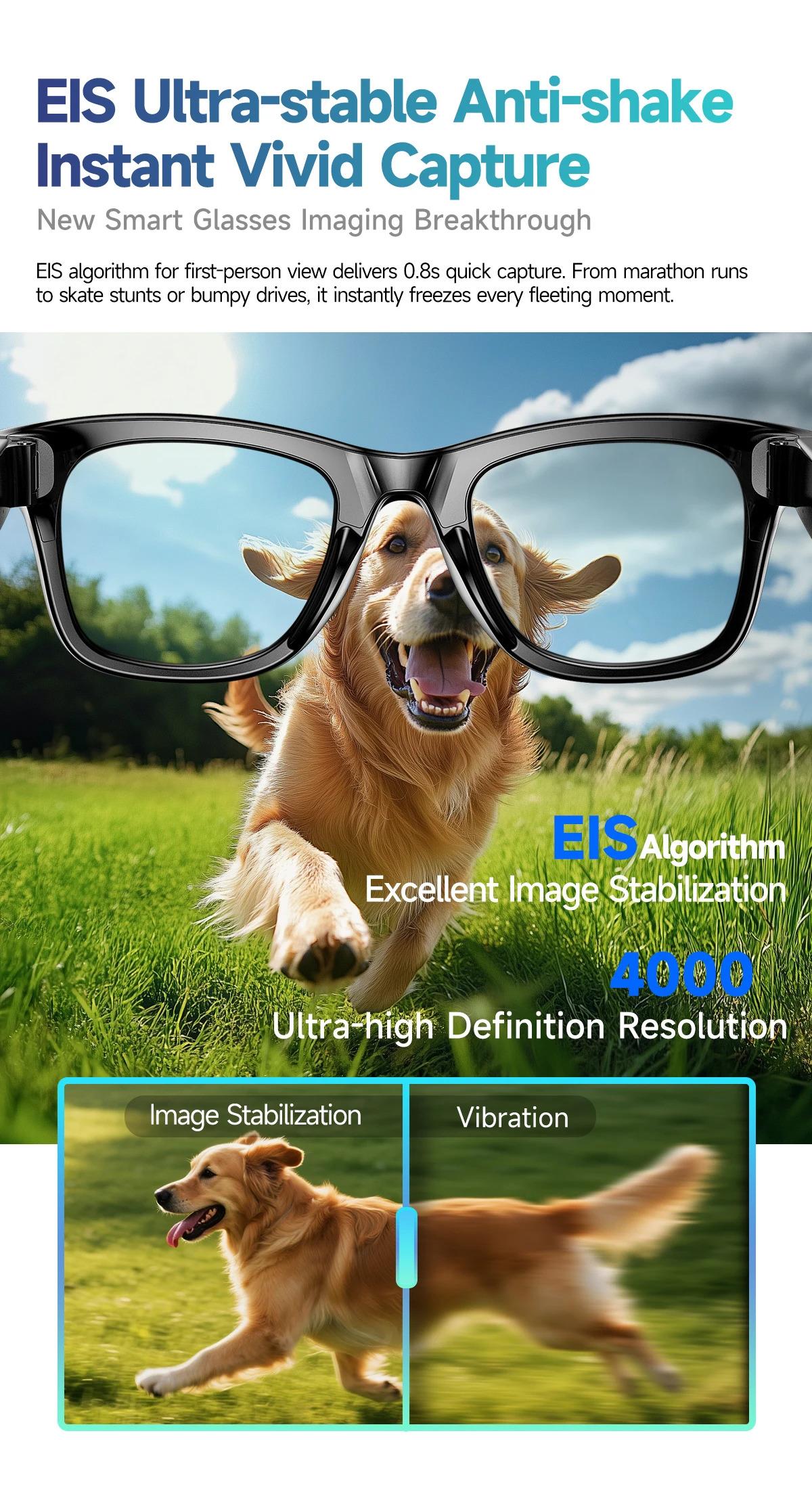 CoolWiz Camera HD Pixel 800W New 32GB Smart Glasses for Women — Photo Capture & Video Recording, AI Translation, Waterproof AI Glasses for Men, suitable for outdoor sports and daily use - gallery