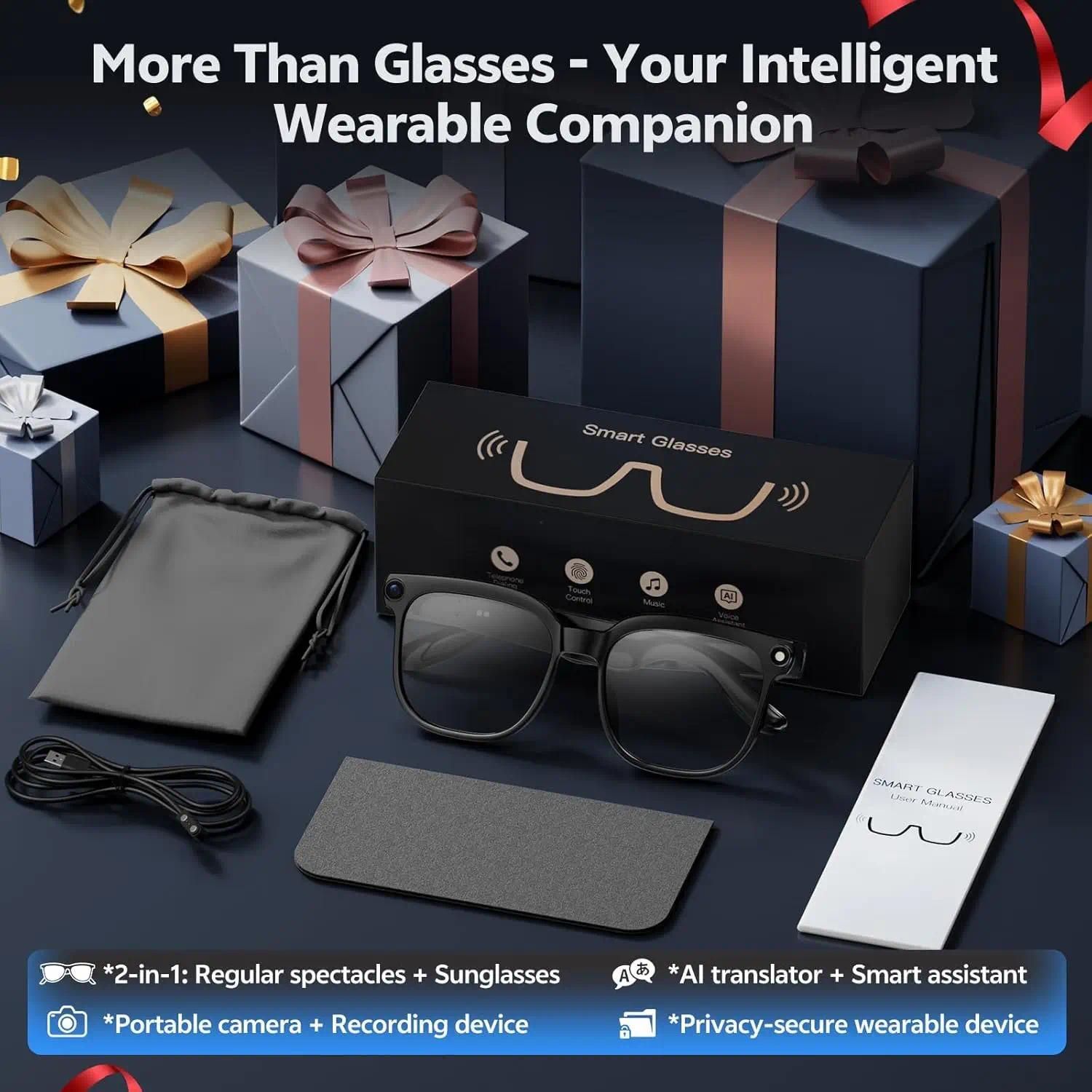 2026 New POV 800W Pixel 4K HD Trave Business Smart Glasses Men&Women 100+Language Translation 1080P Video Chatgpt Sunglasses IOS - gallery