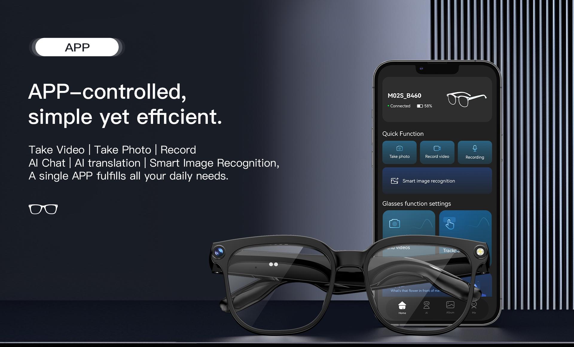 2026 New 800W HD Pixel Smart Glasses Men Anti-shake Camera AI Language Translation Video Recording ChatGPT Music Call Sunglasses - gallery