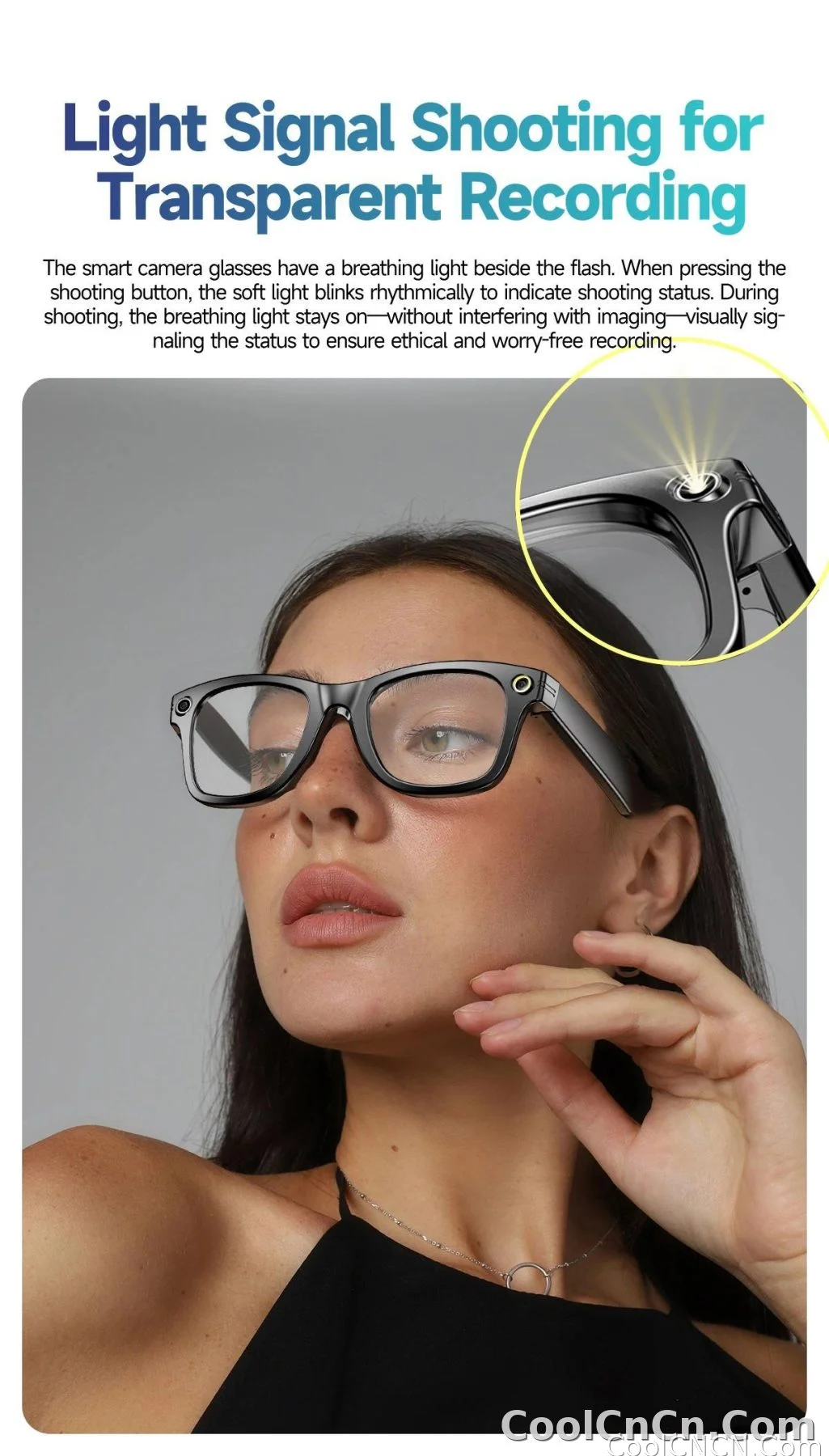 New Upgrade Smart Glasees With Camera Video Recording Languages Bluetooth Call Translation Voice Sunglasses - detail