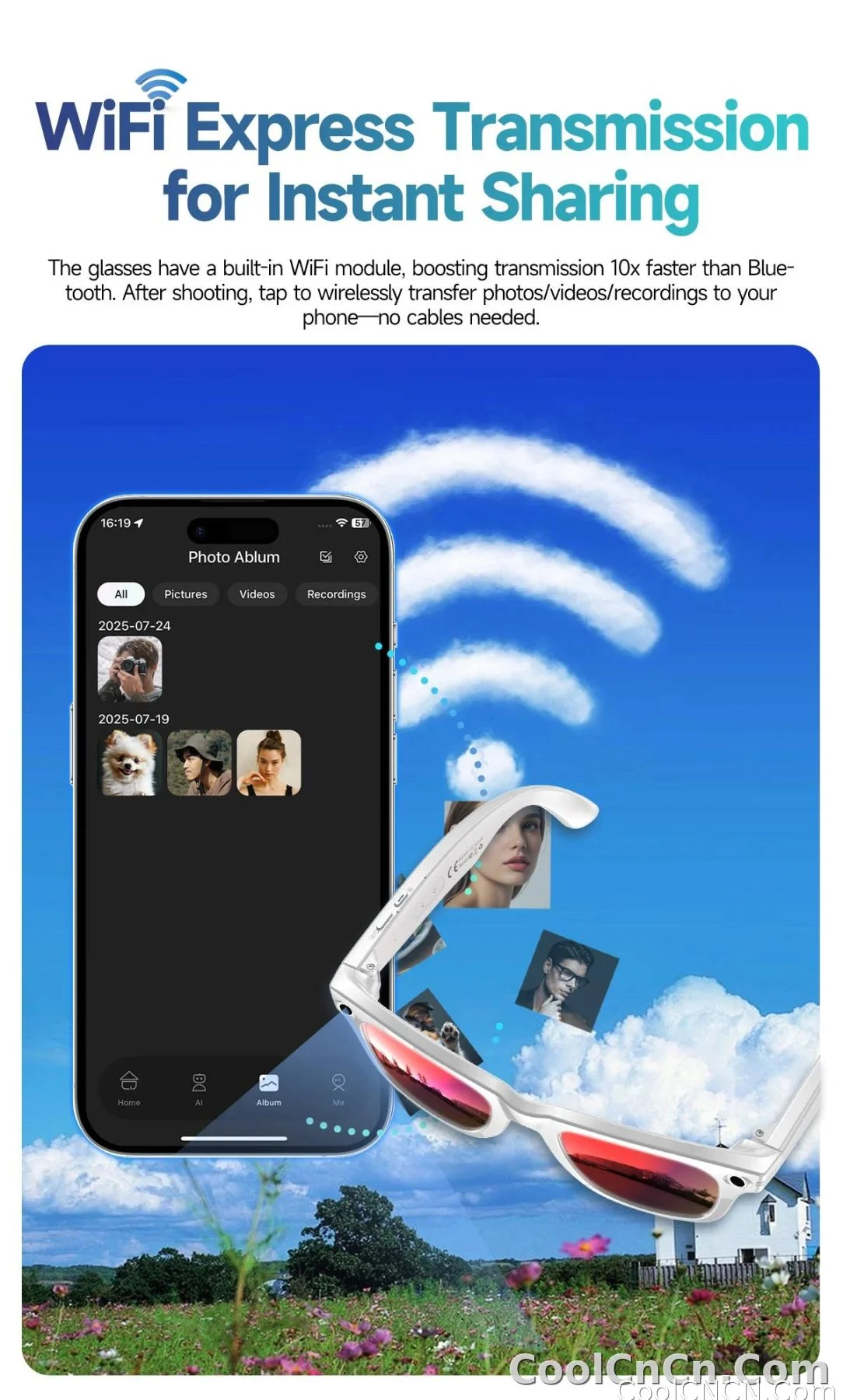 New Upgrade Smart Glasees With Camera Video Recording Languages Bluetooth Call Translation Voice Sunglasses - detail