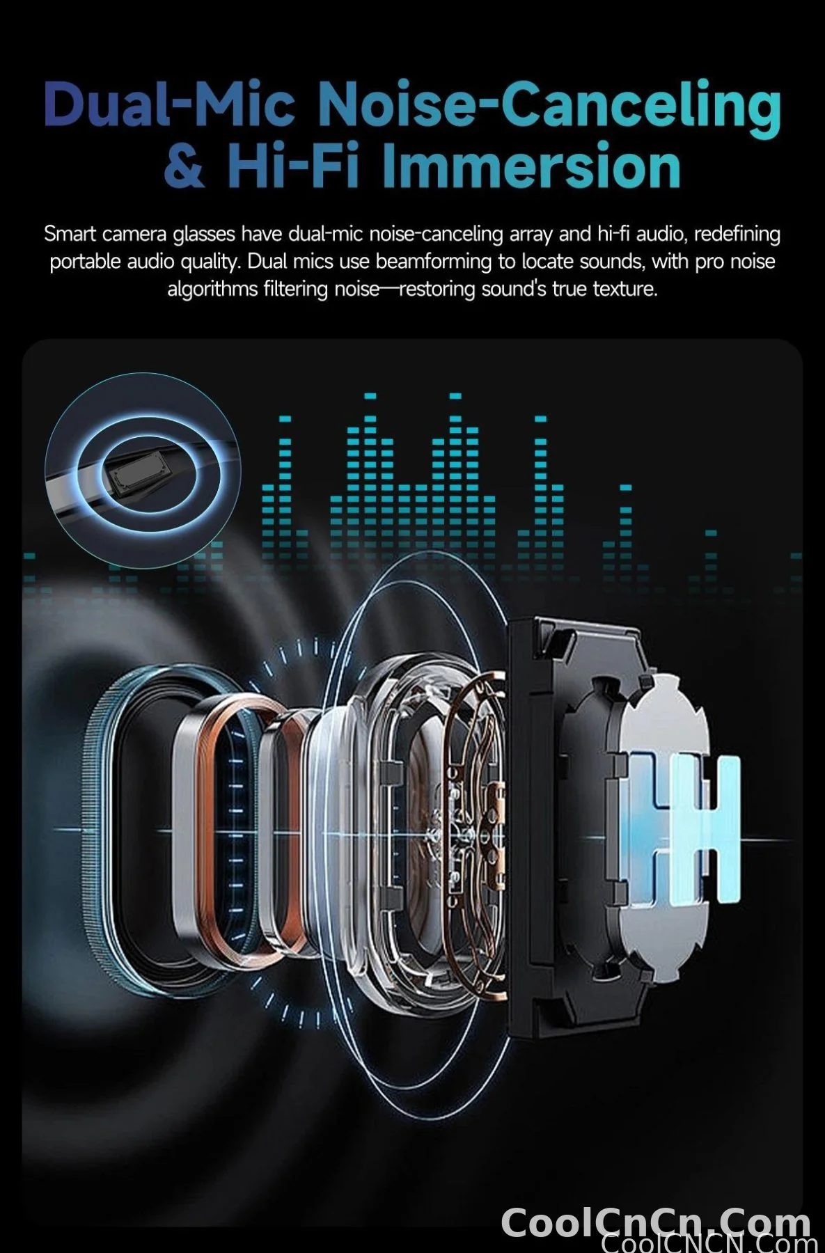 New Upgrade Smart Glasees With Camera Video Recording Languages Bluetooth Call Translation Voice Sunglasses - detail