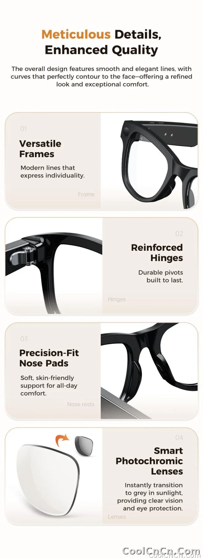 2026New Smart AI Glasses 4K 800W Camera ChatGPT Photos&Video 3600mAh Charging Case Power Bank 32GB Translation Music Sunglasses - detail