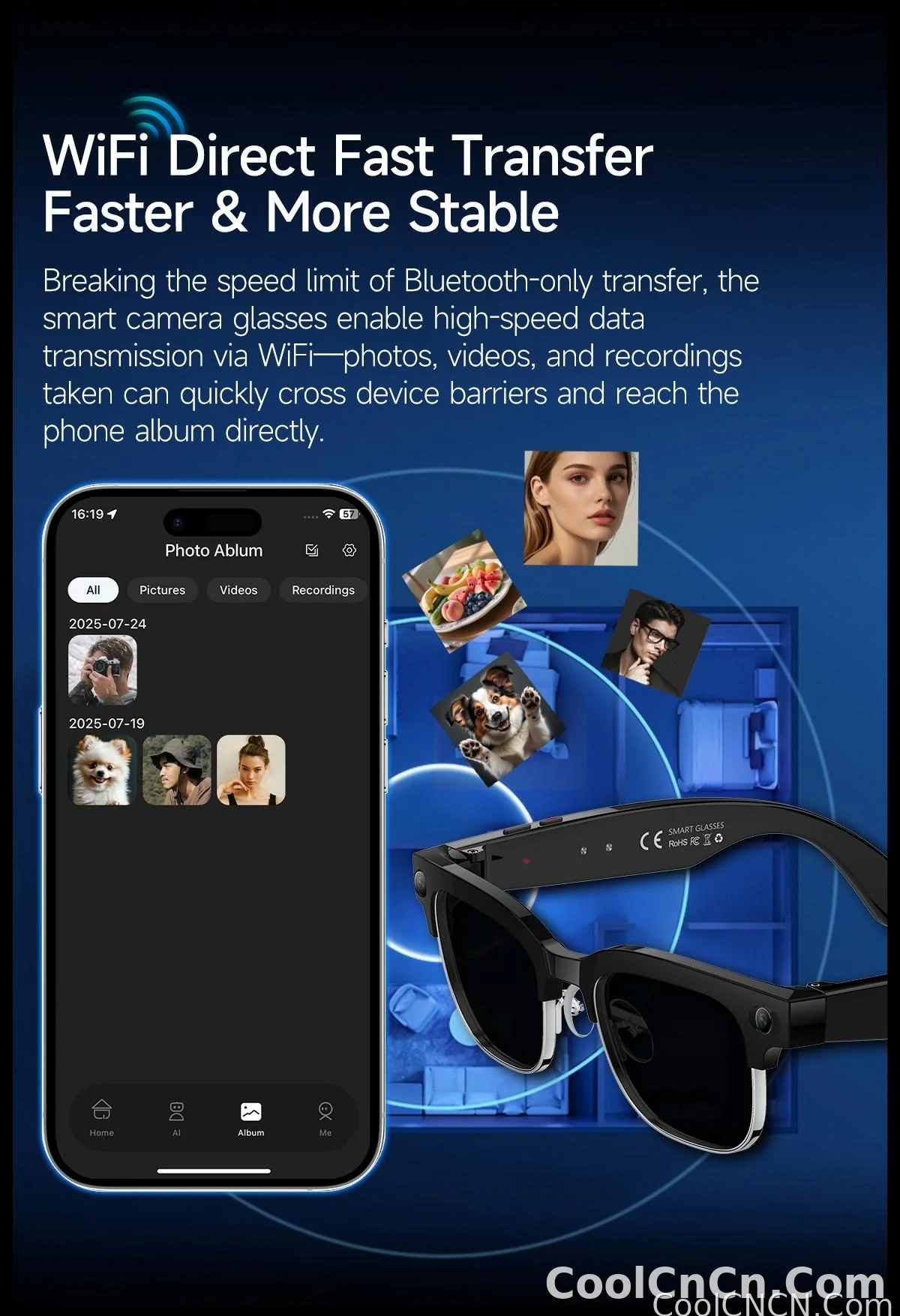 2026New AI Smart Glasses 120+Language Translation 800W Pixel Camera Video Music Player Call Business 8K Color Change Glasses Men - detail