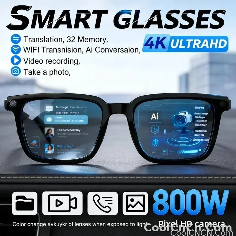 New 2026 Intelligent AI glasses shoot glasses take pictures and read pictures and record real-time translation of call music - detail