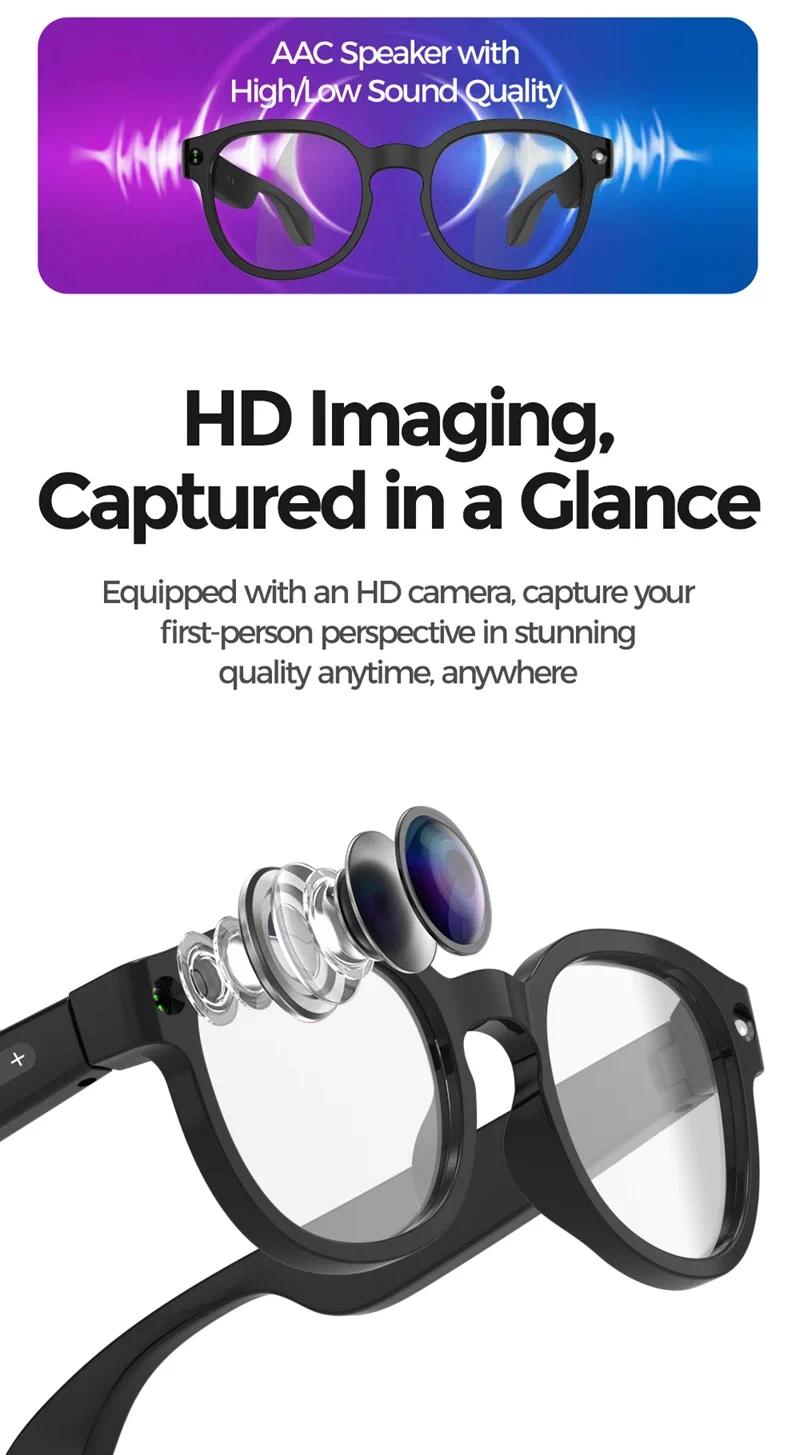 New 2026 Intelligent AI glasses shoot glasses take pictures and read pictures and record real-time translation of call music - gallery