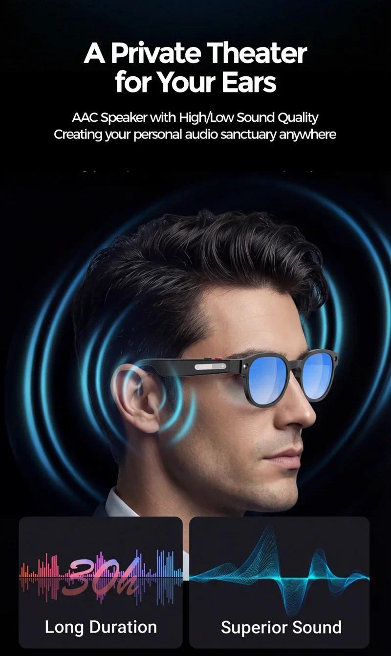 New 2026 Intelligent AI glasses shoot glasses take pictures and read pictures and record real-time translation of call music - gallery