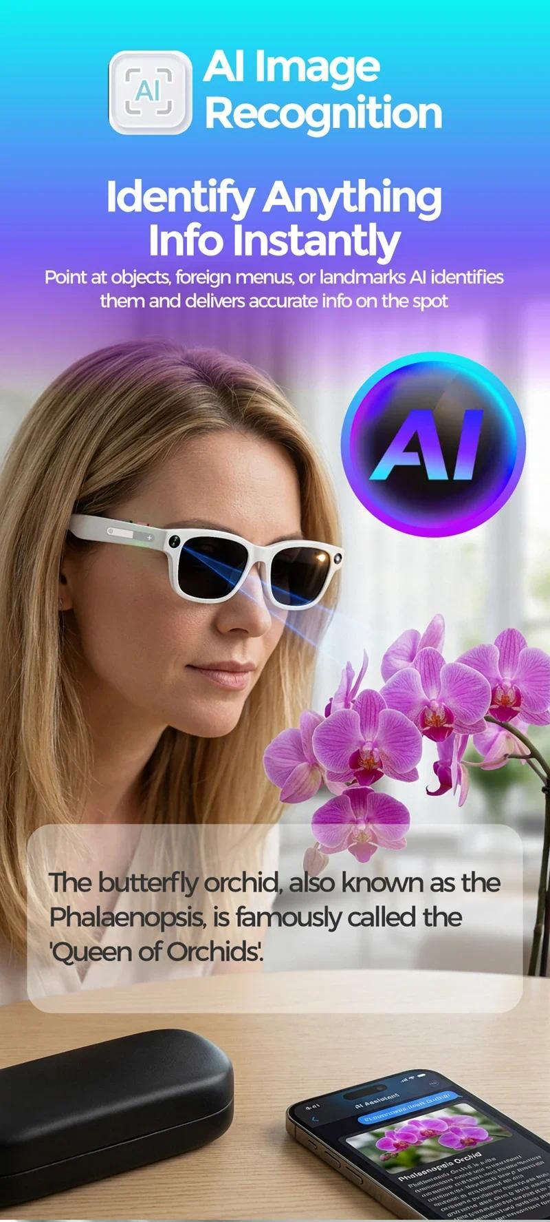 New 2026 Intelligent AI glasses shoot glasses take pictures and read pictures and record real-time translation of call music - gallery