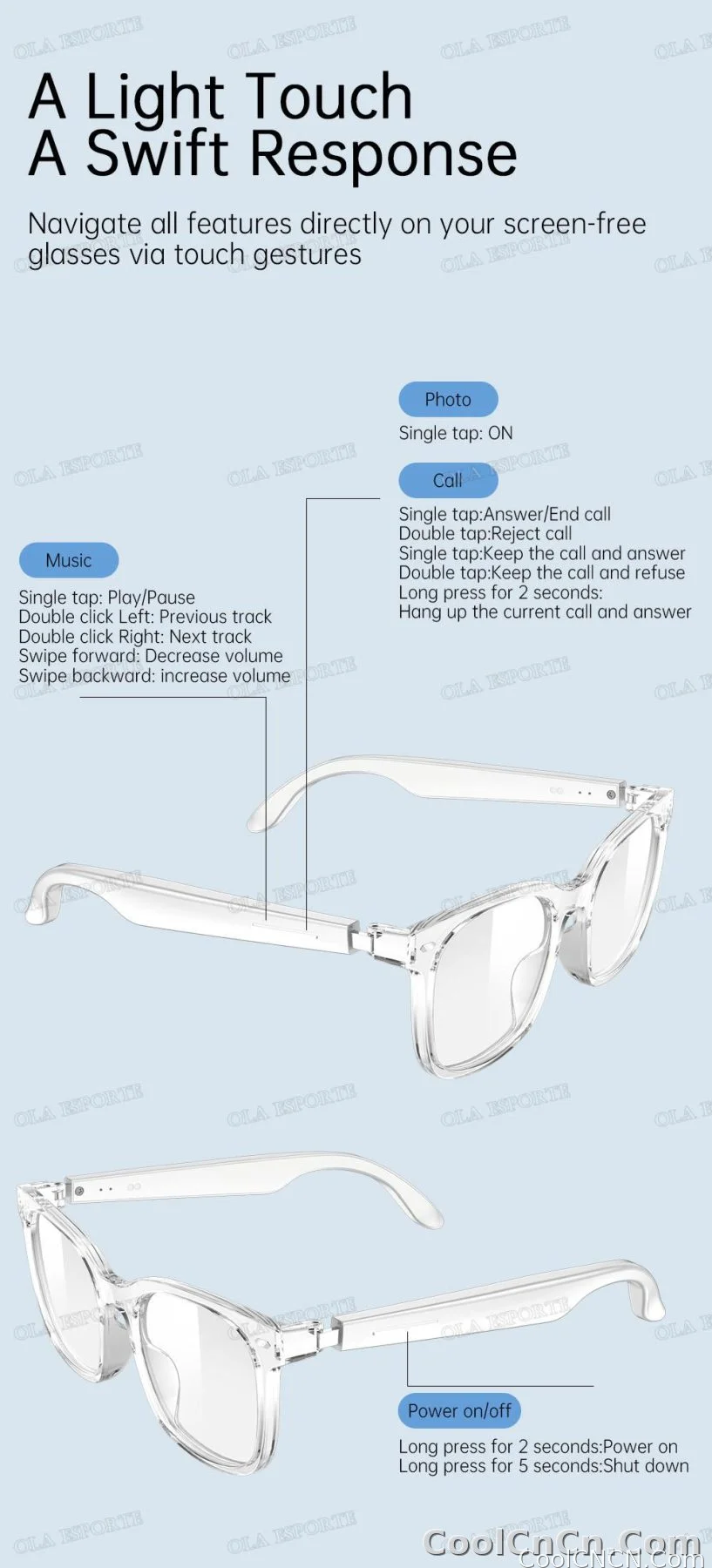 2026 New AI Smart Glasses Sunscreen Sunglasses Bluetooth Calling Music Player Camera Control UV Protection Glasses For Men Women - detail