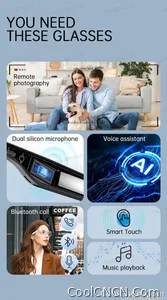 2026 New AI Smart Glasses Sunscreen Sunglasses Bluetooth Calling Music Player Camera Control UV Protection Glasses For Men Women - view 10