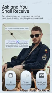 2026 New AI Smart Glasses Sunscreen Sunglasses Bluetooth Calling Music Player Camera Control UV Protection Glasses For Men Women - view 16