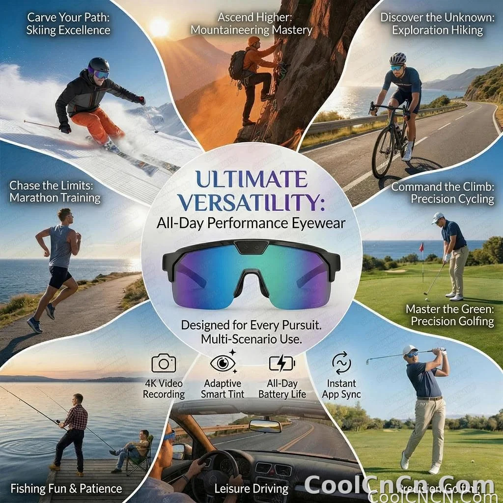 2026 New AI Smart Sports Glasses with 1200P Camera 4k Anti-Shake AI Voice Translator Bluetooth Call Dual Mic Audio Sunglasses - detail