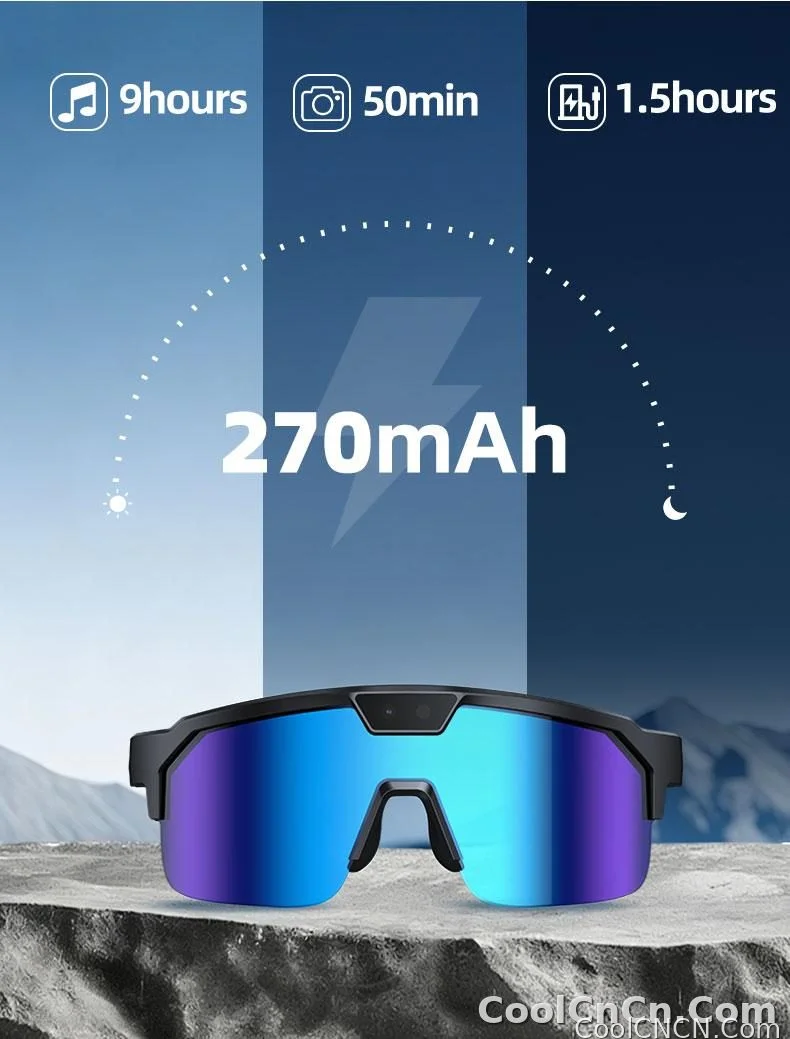 2026 New AI Smart Sports Glasses with 1200P Camera 4k Anti-Shake AI Voice Translator Bluetooth Call Dual Mic Audio Sunglasses - detail