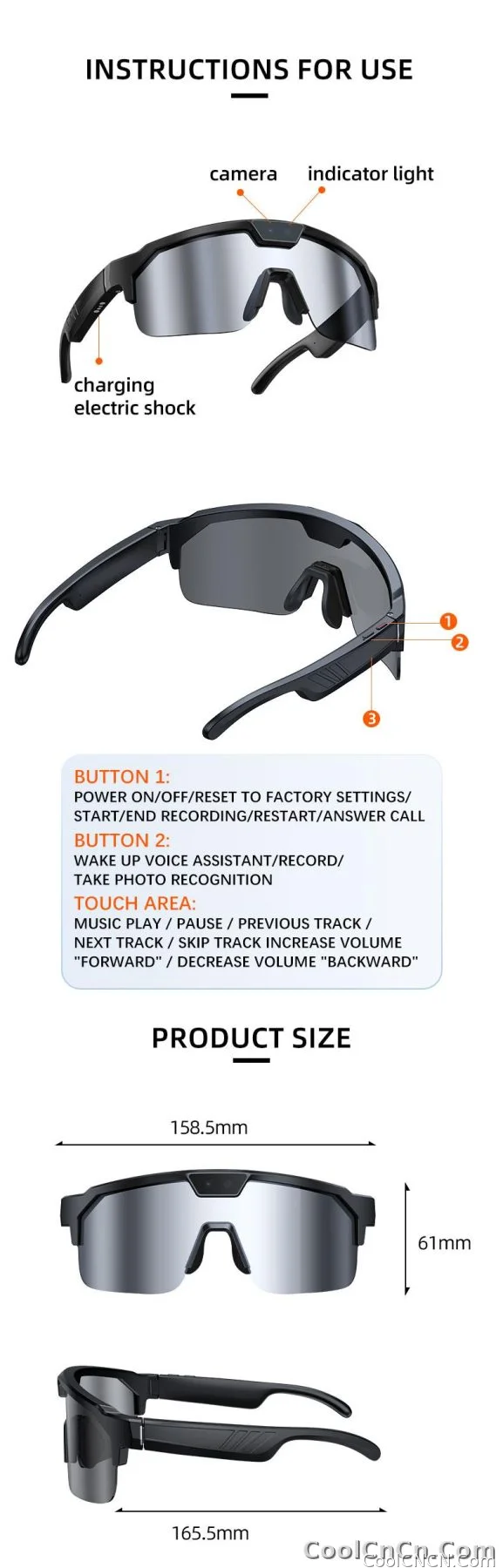 2026 New AI Smart Sports Glasses with 1200P Camera 4k Anti-Shake AI Voice Translator Bluetooth Call Dual Mic Audio Sunglasses - detail