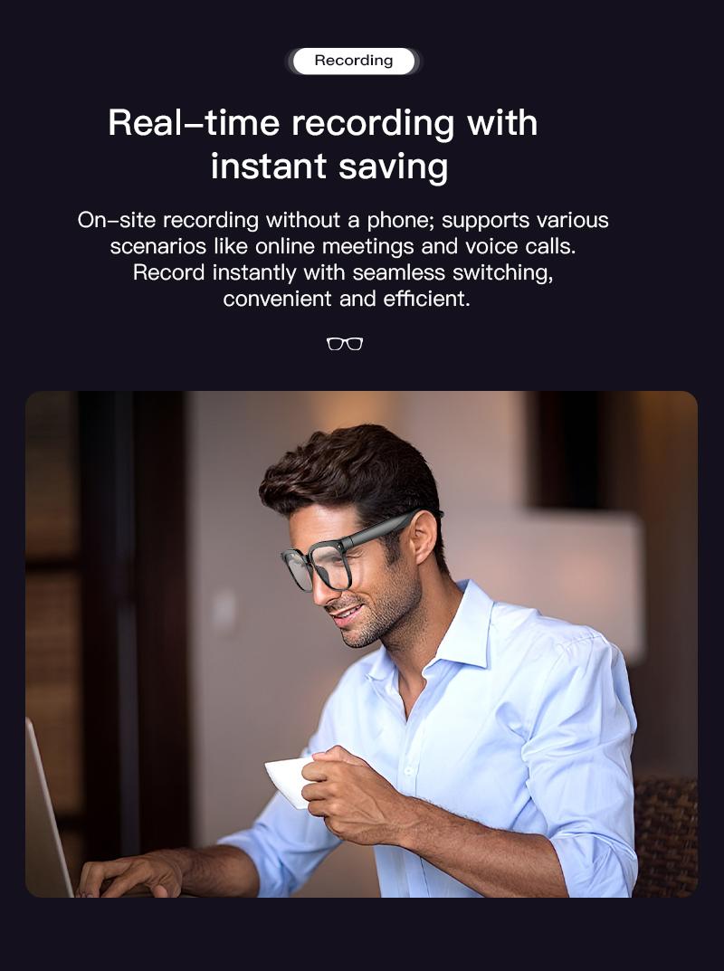 2026 New Smart AI Glasses 1080P HD Video Record Camera ChatGPT Bluetooth Call 32GB ROM Language Translation Music Sunglasses Men - gallery
