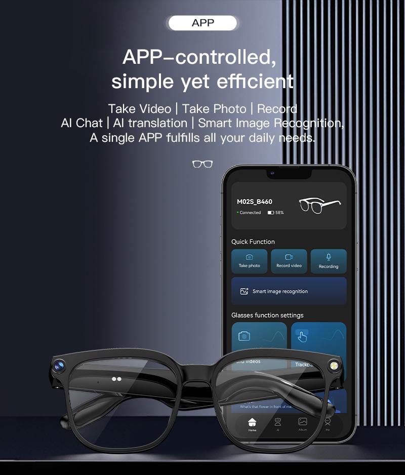 2026 New Smart AI Glasses 1080P HD Video Record Camera ChatGPT Bluetooth Call 32GB ROM Language Translation Music Sunglasses Men - gallery