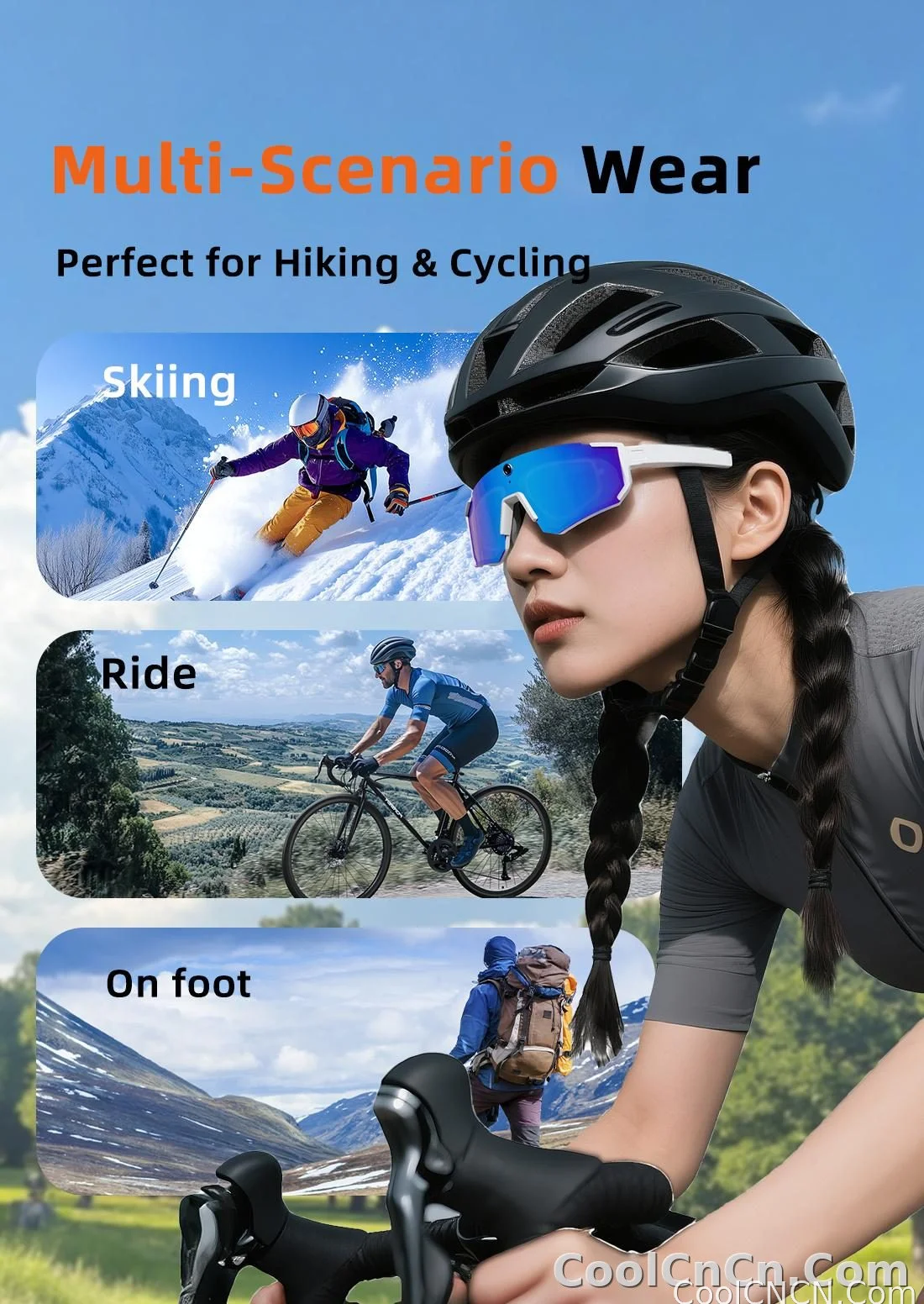 2026 New AI smart shooting&recording glasses with 800W camera, HD anti-shake bicycle riding shooting artifact, windproof goggles - detail