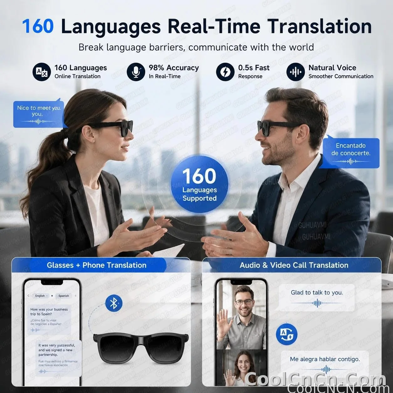 2026 New Electrochromic Lens Audio Smart Glasses Men 164+Language Translation AI ChatGPT BT Call Music Player Sunglasses Women - detail