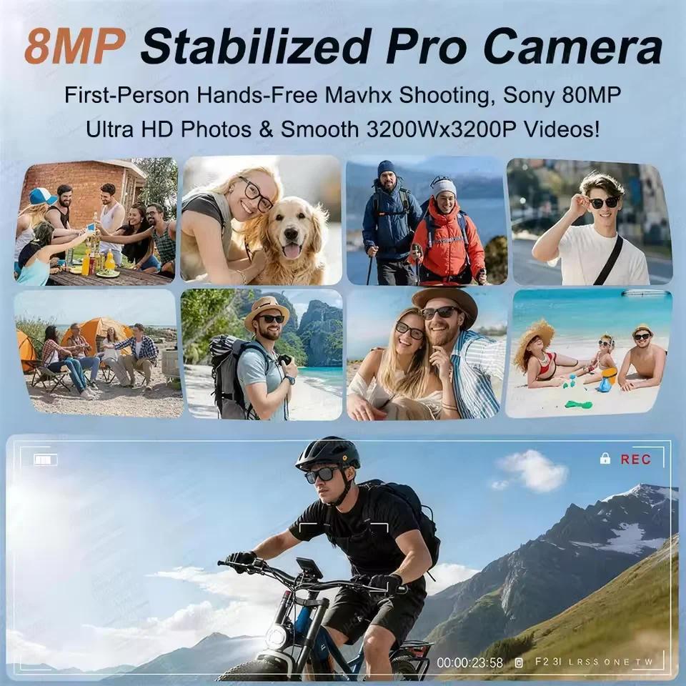 New 2026 AI Smart Glasses 1080P Camera Video Recorder Open Ear Bluetooth Audio Voice Control WiFi Sync Sports Glasses Men Use HD - gallery