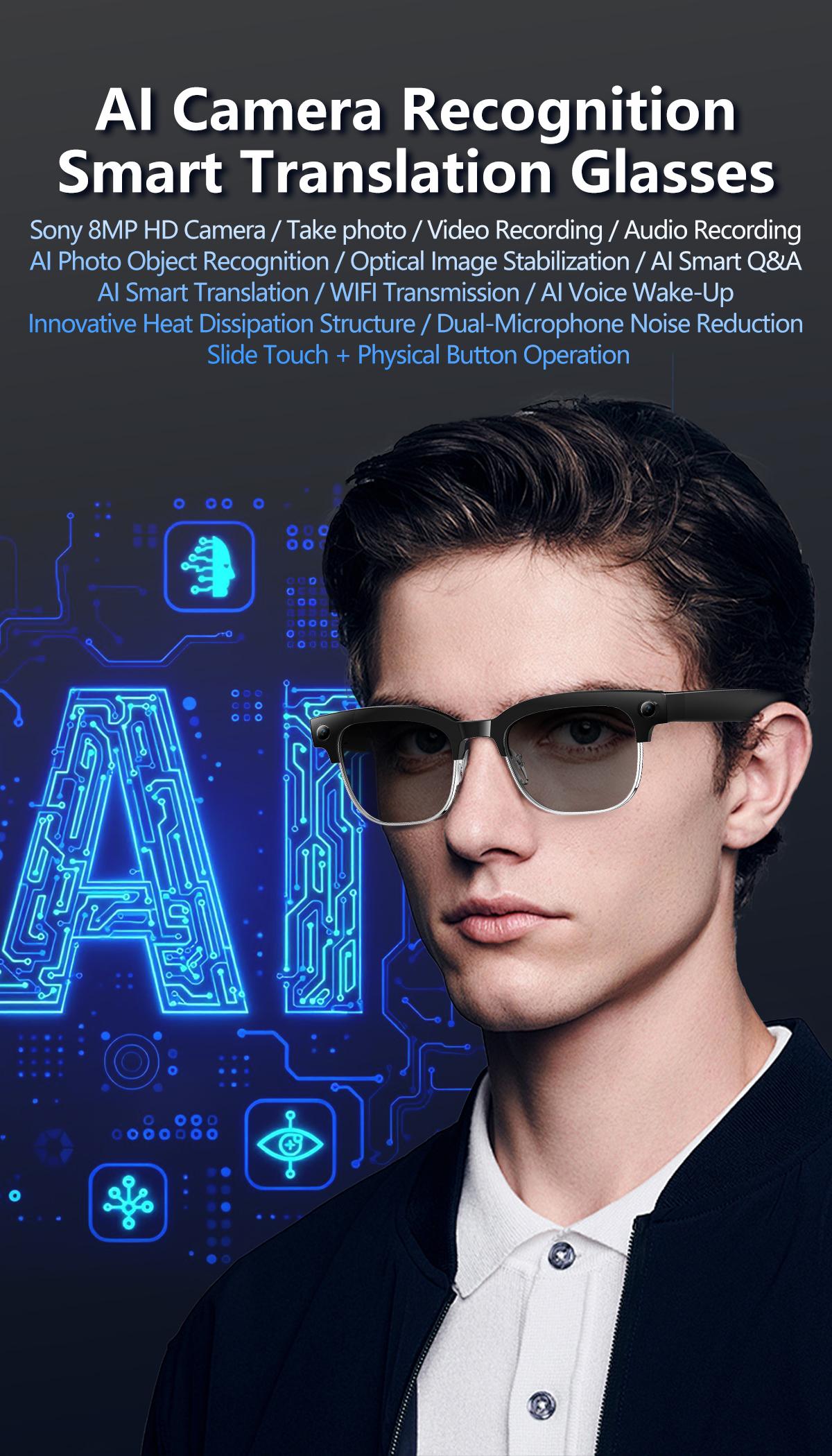 2026New 4K Ultra HD Color Change BT Call Smart Glasses AI Chat Music Player 800W Pixel Camera 1080P Video  AI Sports Glasses Men - gallery
