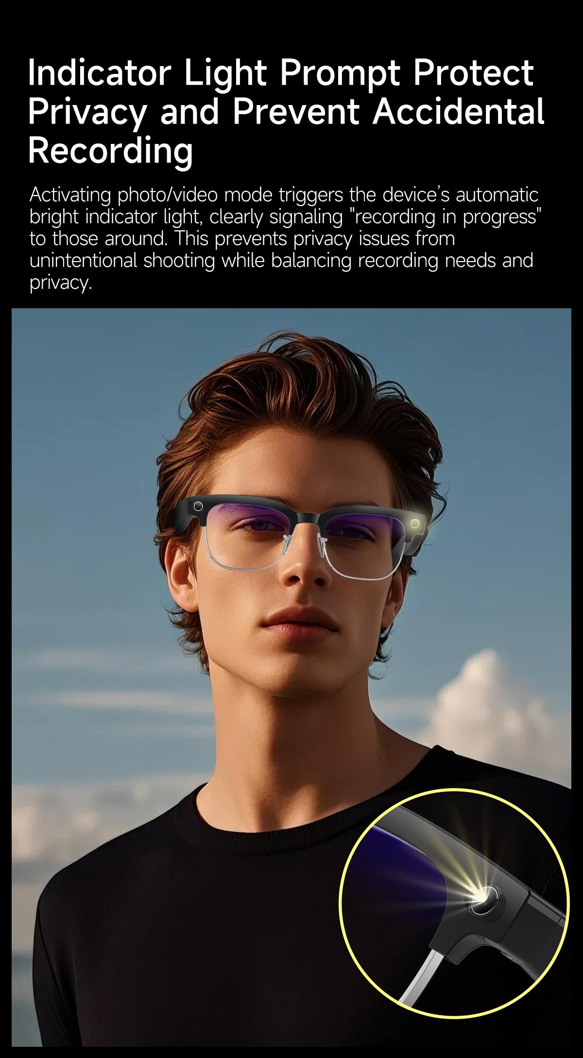 2026New 4K Ultra HD Color Change BT Call Smart Glasses AI Chat Music Player 800W Pixel Camera 1080P Video  AI Sports Glasses Men - gallery
