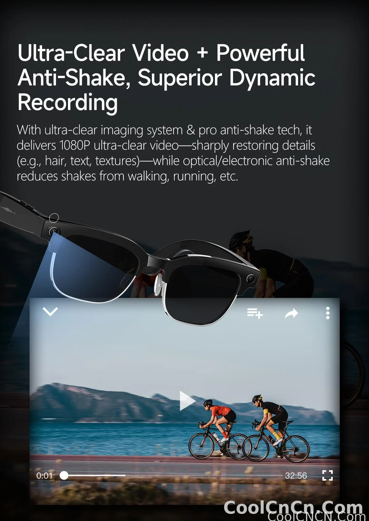 2026New 4K Ultra HD Color Change BT Call Smart Glasses AI Chat Music Player 800W Pixel Camera 1080P Video  AI Sports Glasses Men - detail