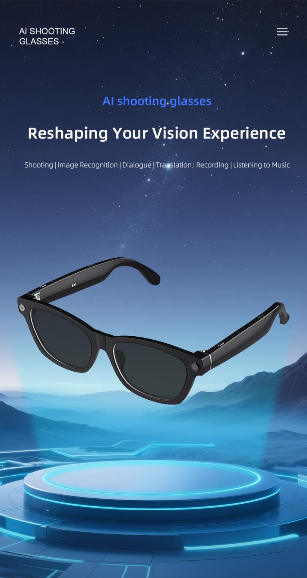 V03 Smart Glasses Camera Control Bluetooth Call Music Control Open Listening Design Polarized Lenses Smart Sunglasses - gallery