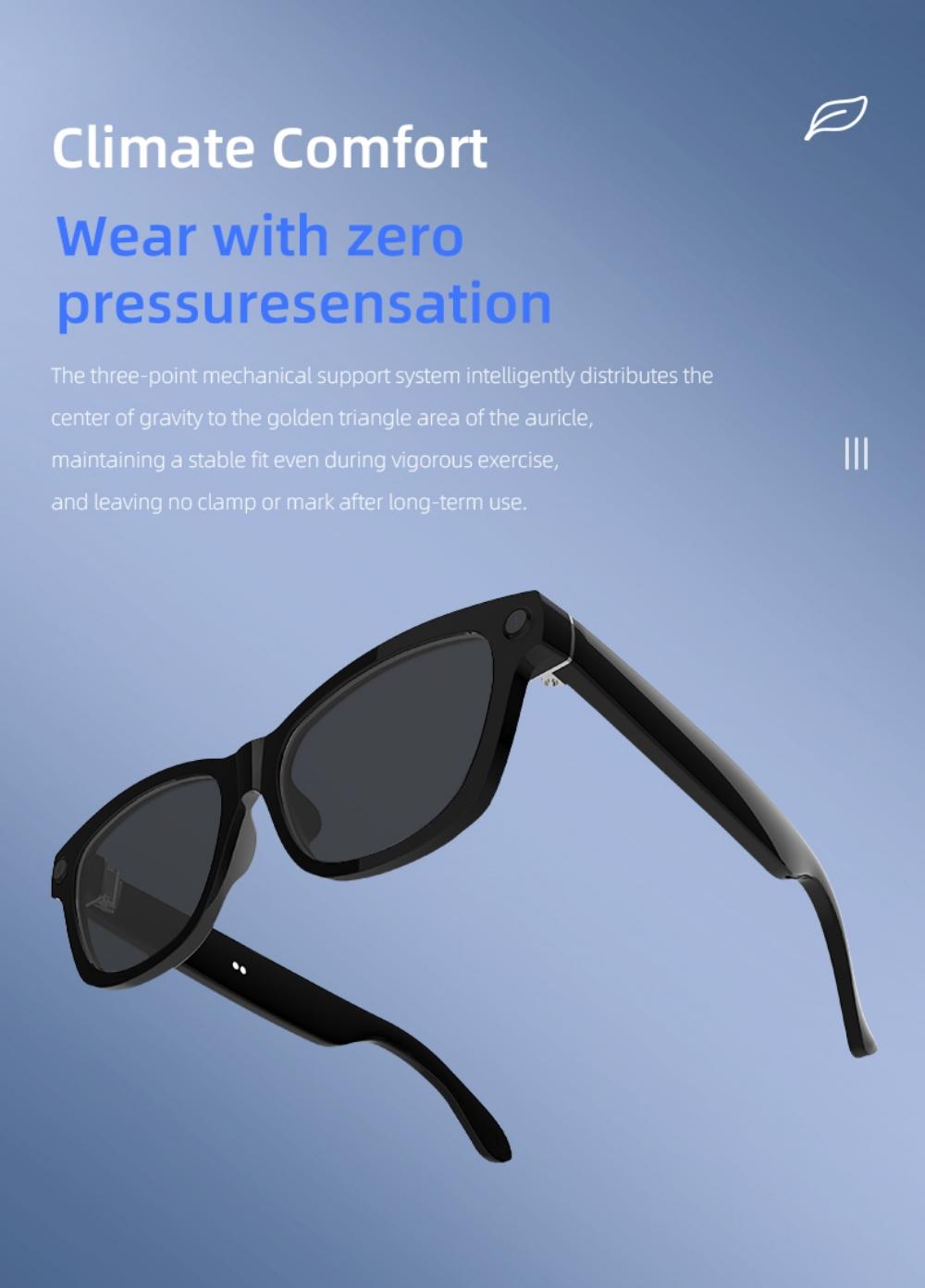 V03 Smart Glasses Camera Control Bluetooth Call Music Control Open Listening Design Polarized Lenses Smart Sunglasses - gallery