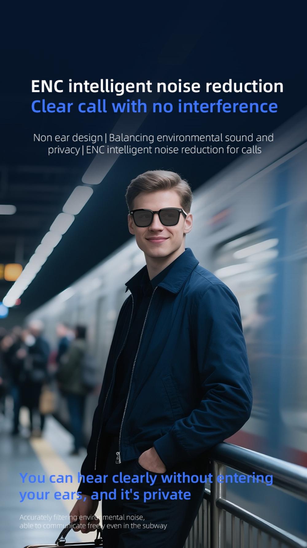 V03 Smart Glasses Camera Control Bluetooth Call Music Control Open Listening Design Polarized Lenses Smart Sunglasses - gallery