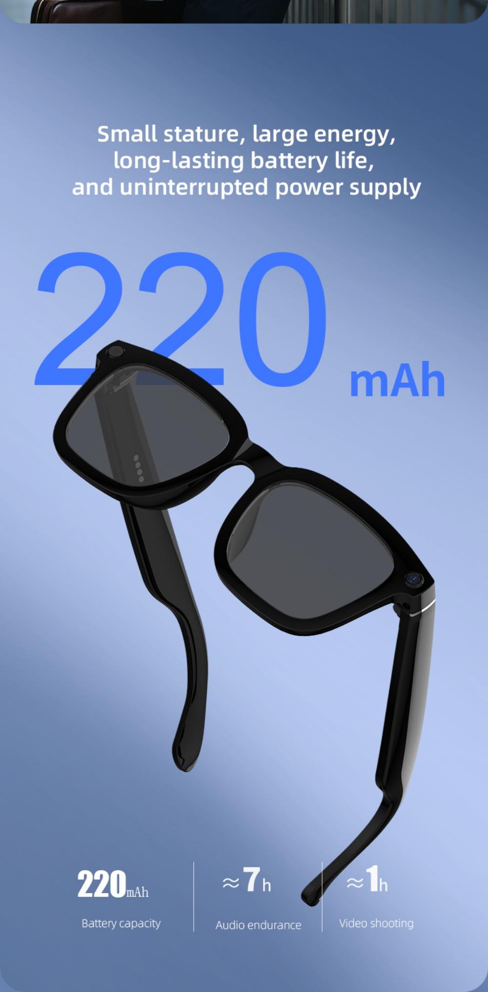 V03 Smart Glasses Camera Control Bluetooth Call Music Control Open Listening Design Polarized Lenses Smart Sunglasses - gallery