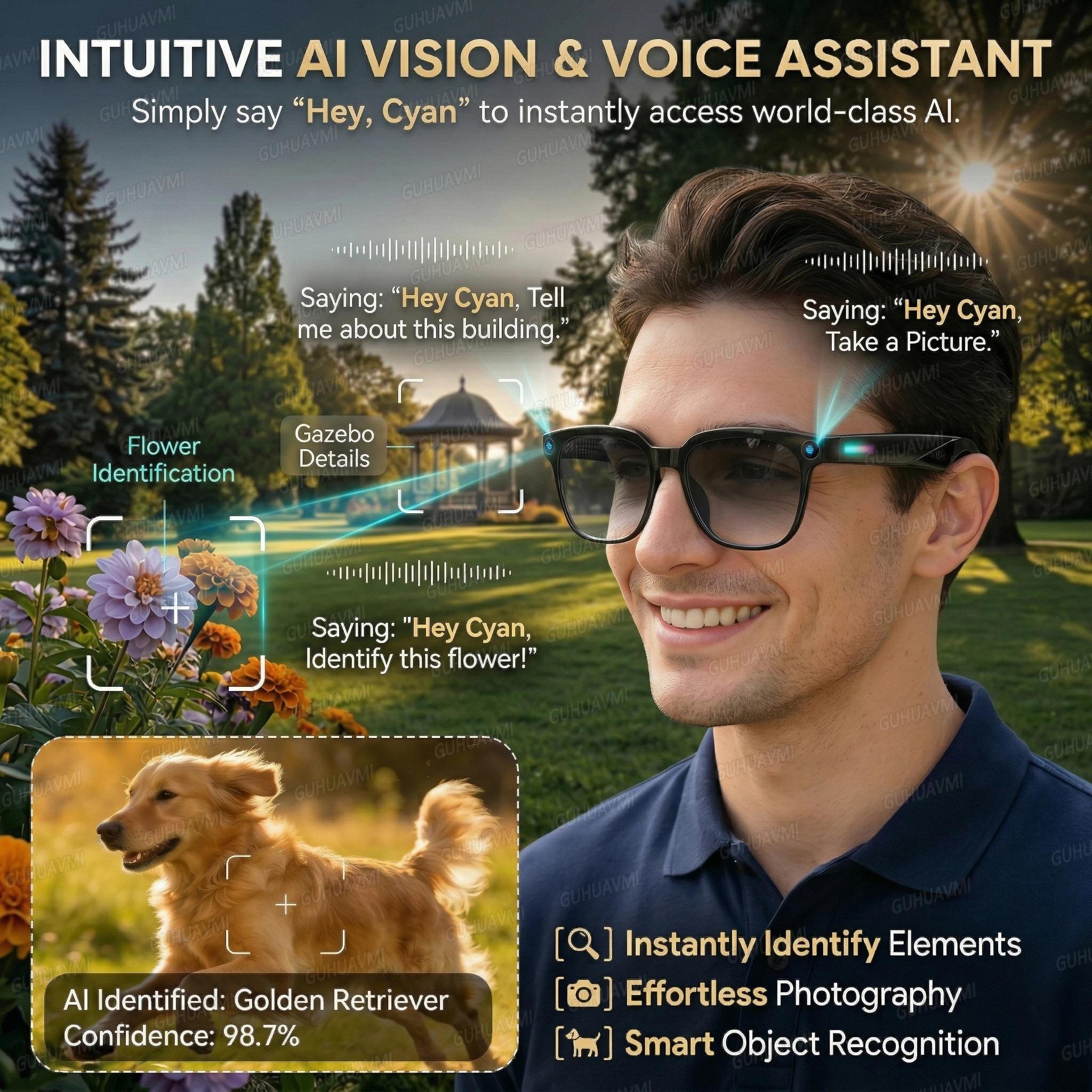 2026New 800W Pixel 4K HD Camera Smart Glasses AI Translation ChatGPT Music Play Voice Dual Microphone BT Call Sunglass Men Woman - gallery