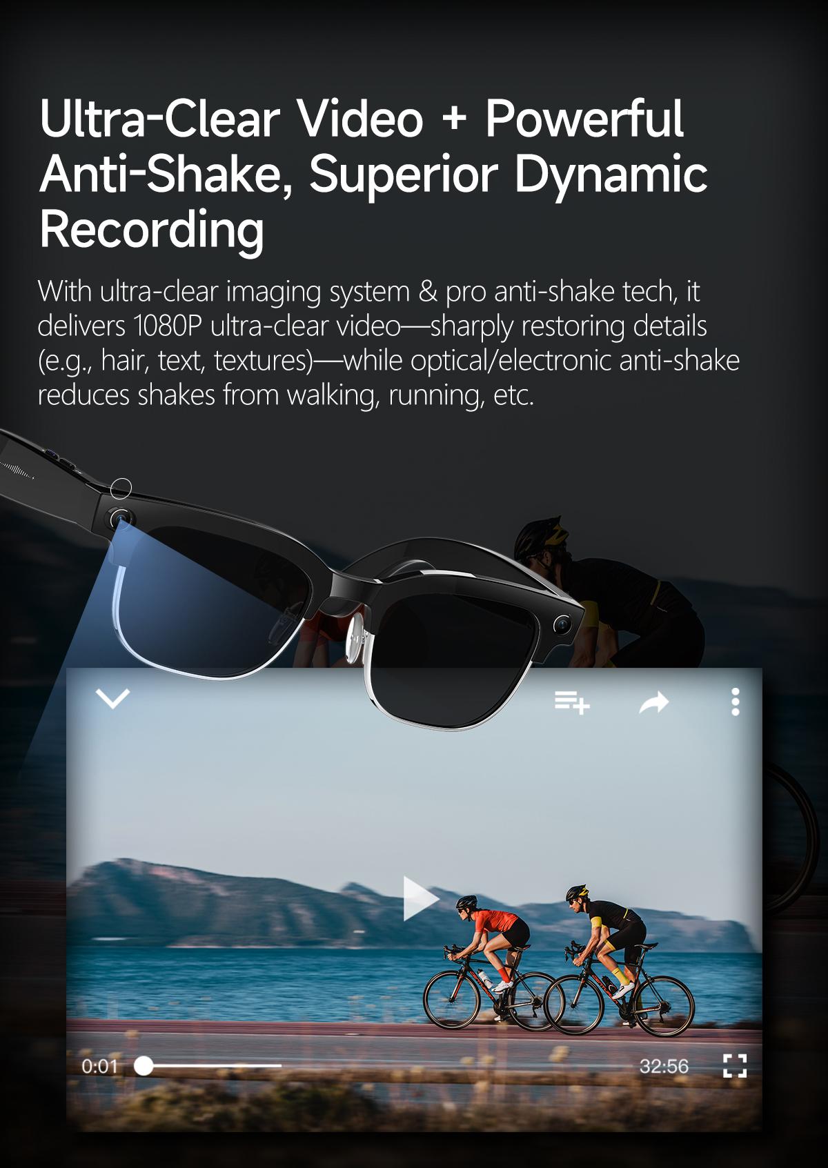 2026New AI Smart Glasses 800W Pixel Camera Various Language Translation Video Music BT Call Business 4K Color Change Glasses Men - gallery