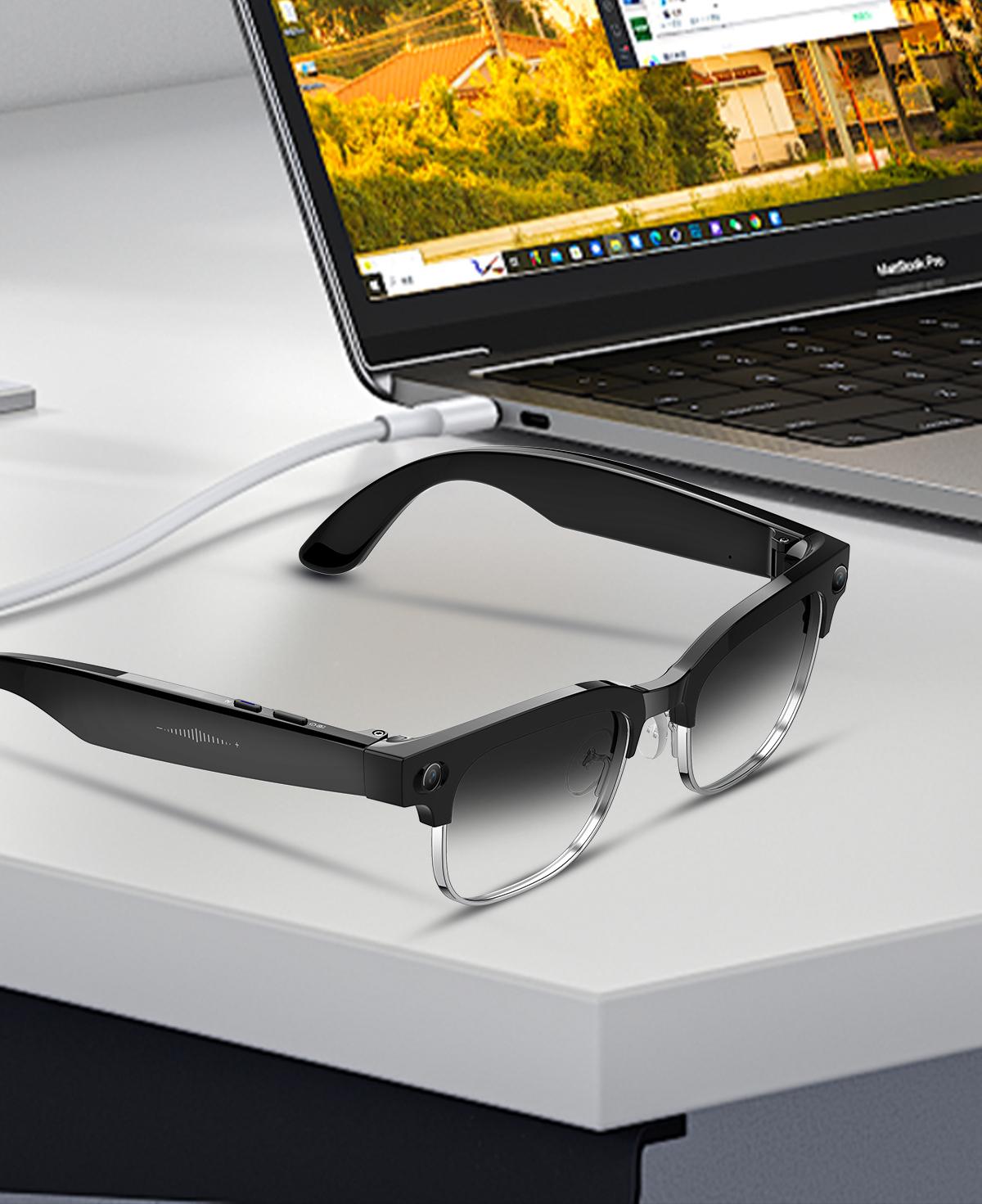 2026New AI Smart Glasses 800W Pixel Camera Various Language Translation Video Music BT Call Business 4K Color Change Glasses Men - gallery