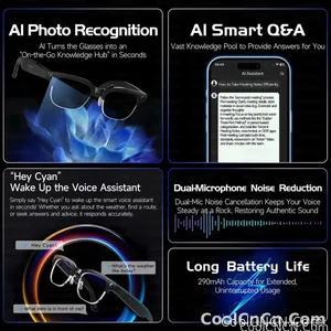 2026New AI Smart Glasses 800W Pixel Camera Various Language Translation Video Music BT Call Business 4K Color Change Glasses Men - view 6
