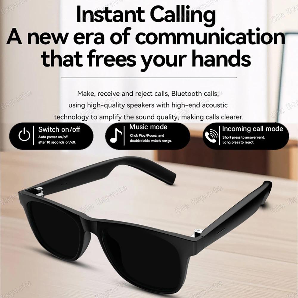 2026 Smart Glasses AI Voice Intelligent Bluetooth Call Music Playback Glasses Touch Headset UV Protection Sunglasses Man Women - gallery