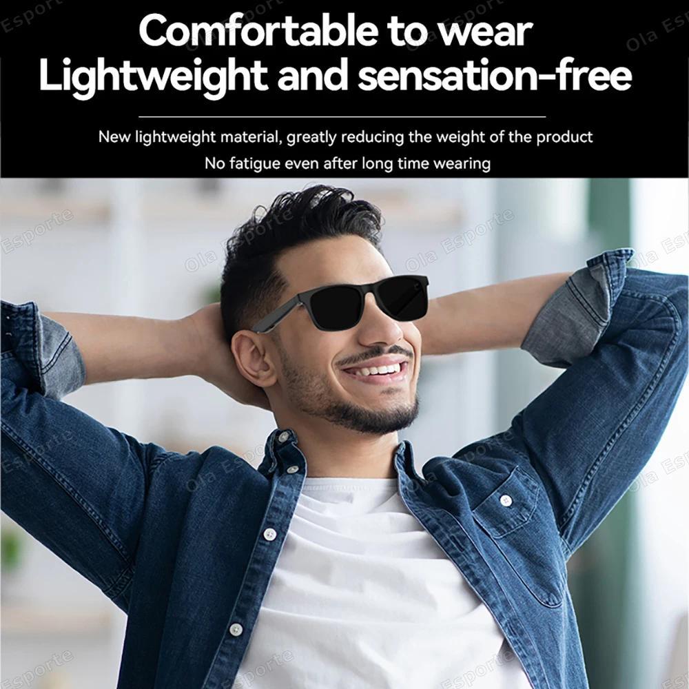 2026 Smart Glasses AI Voice Intelligent Bluetooth Call Music Playback Glasses Touch Headset UV Protection Sunglasses Man Women - gallery