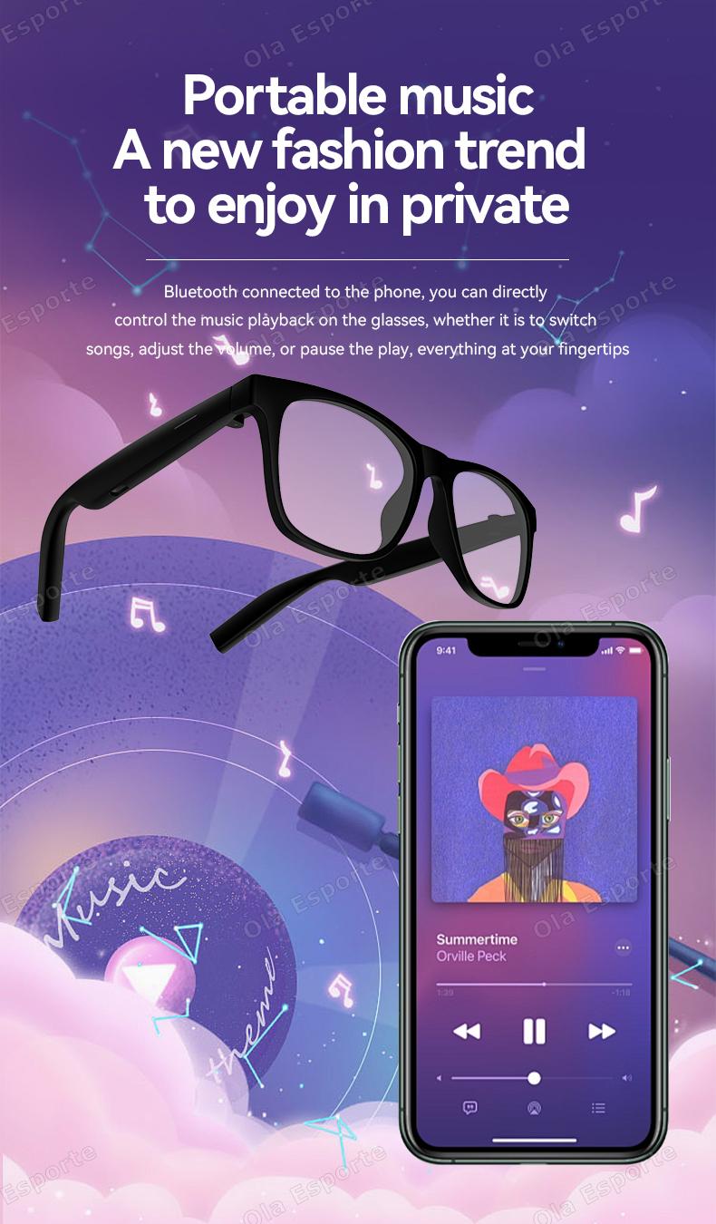 2026 Smart Glasses AI Voice Intelligent Bluetooth Call Music Playback Glasses Touch Headset UV Protection Sunglasses Man Women - gallery