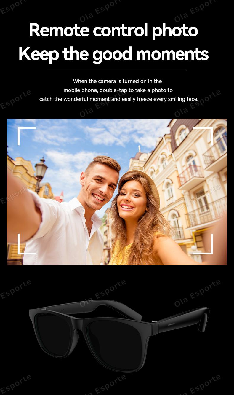 2026 Smart Glasses AI Voice Intelligent Bluetooth Call Music Playback Glasses Touch Headset UV Protection Sunglasses Man Women - gallery