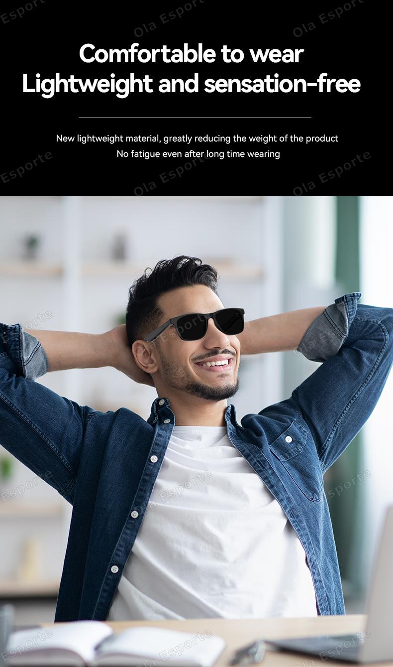 2026 Smart Glasses AI Voice Intelligent Bluetooth Call Music Playback Glasses Touch Headset UV Protection Sunglasses Man Women - gallery