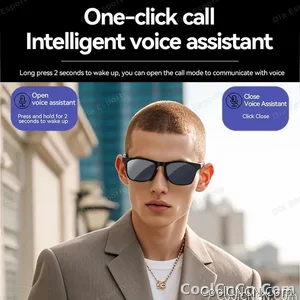 2026 Smart Glasses AI Voice Intelligent Bluetooth Call Music Playback Glasses Touch Headset UV Protection Sunglasses Man Women - view 4