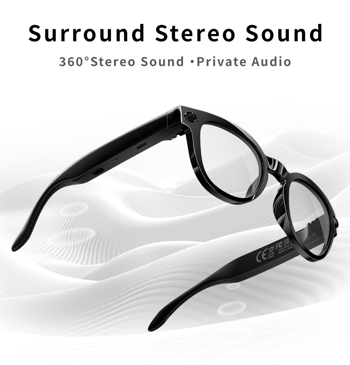 AI Smart Glasses 8MP HD Camera Video Recording AI Translation Voice Assistant TR90 Ultralight Bluetooth Call Music Smart Eyewear - gallery