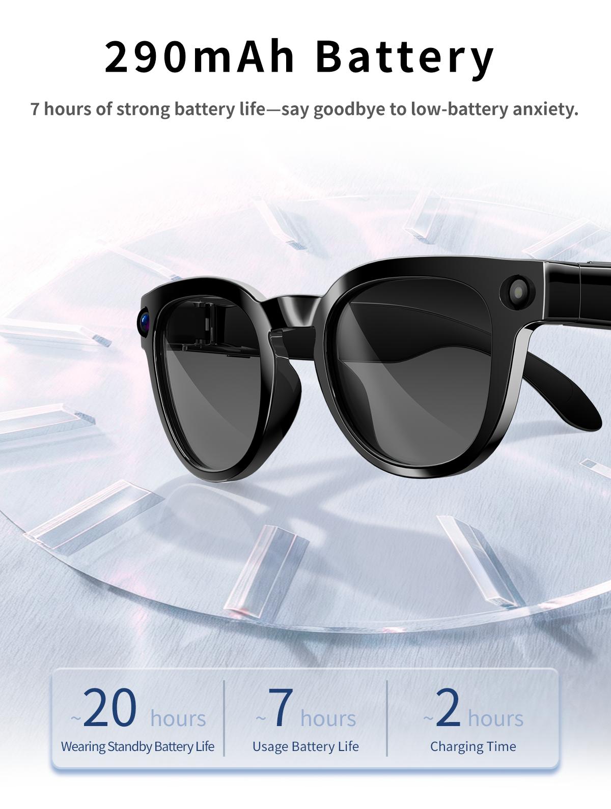 AI Smart Glasses 8MP HD Camera Video Recording AI Translation Voice Assistant TR90 Ultralight Bluetooth Call Music Smart Eyewear - gallery