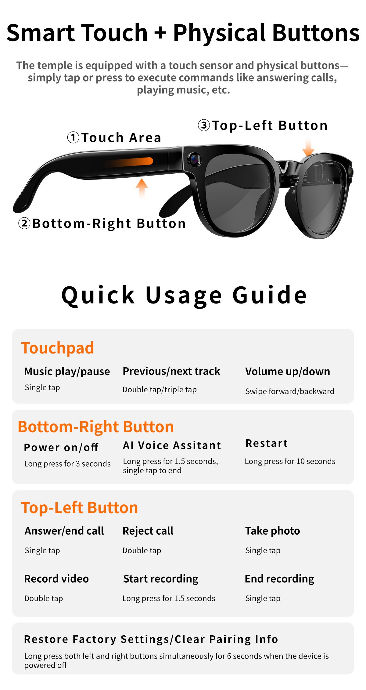 AI Smart Glasses 8MP HD Camera Video Recording AI Translation Voice Assistant TR90 Ultralight Bluetooth Call Music Smart Eyewear - gallery