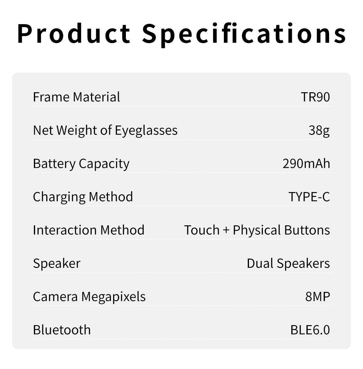 AI Smart Glasses 8MP HD Camera Video Recording AI Translation Voice Assistant TR90 Ultralight Bluetooth Call Music Smart Eyewear - gallery