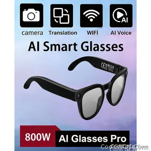 AI Smart Glasses 8MP HD Camera Video Recording AI Translation Voice Assistant TR90 Ultralight Bluetooth Call Music Smart Eyewear - view 1