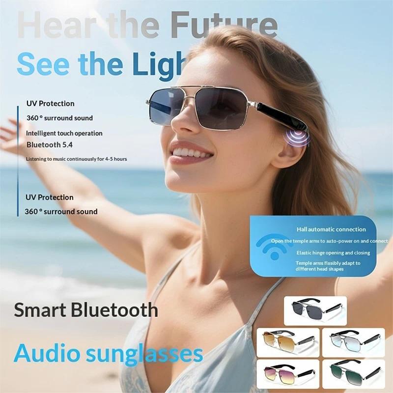 Smart Glasses Real Time Translation Wireless Bluetooth Touch Call Sports For Men Music Smart Glasses With Translator - gallery