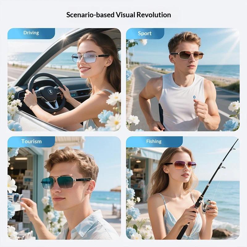 Smart Glasses Real Time Translation Wireless Bluetooth Touch Call Sports For Men Music Smart Glasses With Translator - gallery
