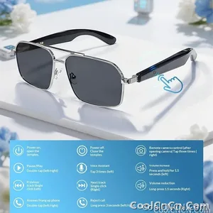 Smart Glasses Real Time Translation Wireless Bluetooth Touch Call Sports For Men Music Smart Glasses With Translator - view 5